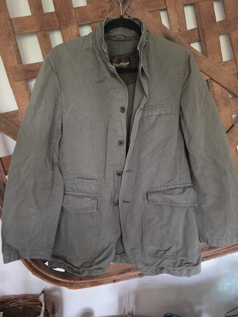 Paul Stuart Olive Green Military Field Jacket